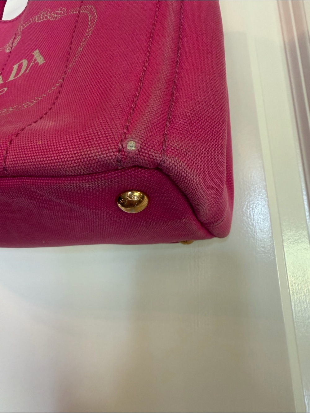 Prada Hot Pink Canvas Logo Tote - Picture 2 of 12
